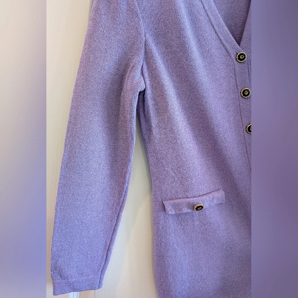 St John Collection Santana Knit Lavender Purple Cardigan Wool Blend Size 2 - Picture 6 of 13